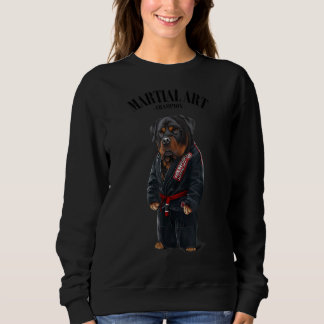 Sweatshirt Rottweiler Chien Judo Karate Master En Judogi Noir