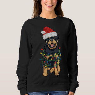 Sweatshirt Rottweiler Christmas Rottweiler À Santa Hat Et L