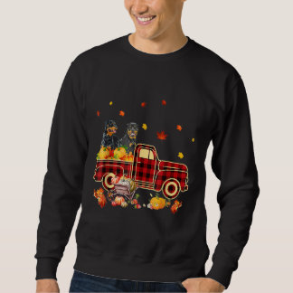Sweatshirt Rottweiler Citrouille Camion Automne Leaf Thanksgi