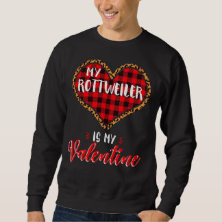 Sweatshirt Rottweiler est mon Valentine Heart Dog Leopard Buf