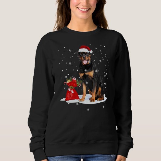 Sweatshirt Rottweiler Noël Père Noël animal (Devant)