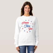 Sweatshirt Rouge Blanc & Bleu Bonne année (Devant entier)