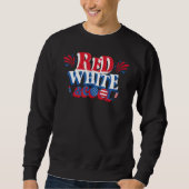 Sweatshirt Rouge Blanc Et Cool 4 juillet (Devant)