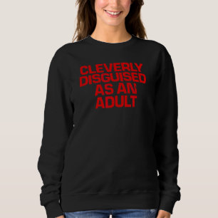 Sweatshirt Rouge Dit Clairement Déguisé En Adulte