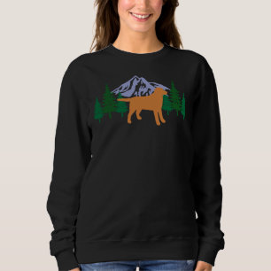 Sweatshirt Rouge Fox Labrador Silhouette À feuillage persista
