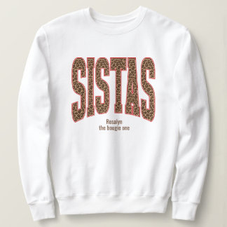 Sweatshirt Rouge + Imprimé Léopard Varsity SISTAS