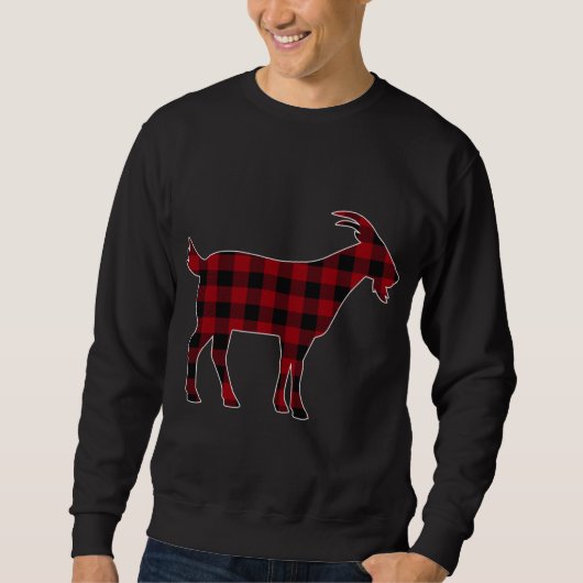 Sweatshirt Rouge Noir Plaid Chèvre Lover Farmer Famille corre (Devant)