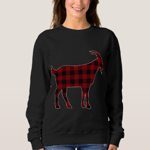 Sweatshirt Rouge Noir Plaid Chèvre Lover Farmer Famille corre