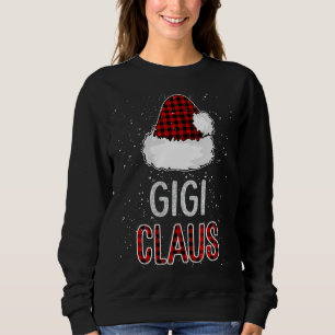 Sweatshirt Rouge Plaid Gigi Claus - Matching Family Funny Chr