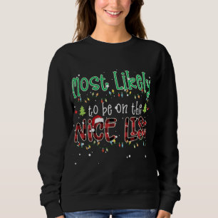 Sweatshirt Rouge Plaid Noël Les Plus Probables D'Être Sur Le