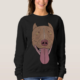 Sweatshirt Rouges Souriantes Pitbull Nez Avec Sa Ligne De Sor