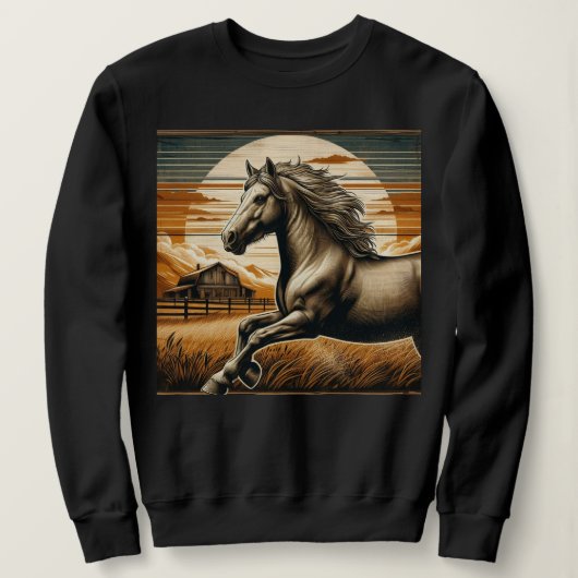 Sweatshirt Rouille/cheval vintage/Ouest (Design devant)