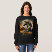 Sweatshirt Rouille/cheval vintage/Ouest (Devant entier)