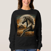 Sweatshirt Rouille/cheval vintage/Ouest (Devant)