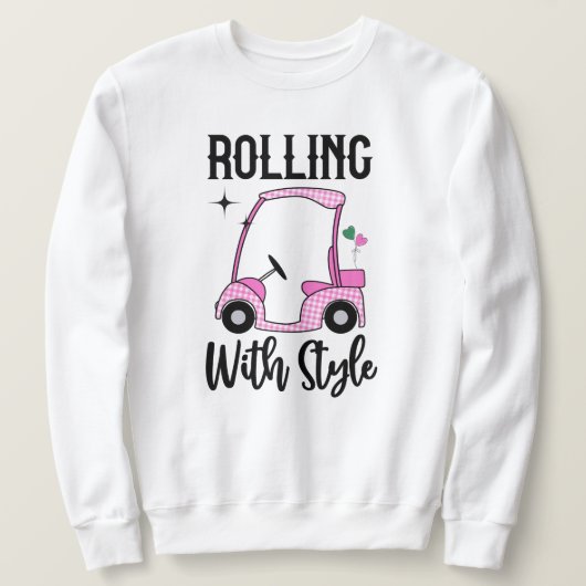 Sweatshirt Roulement Avec Style | Funny Golf Cart (Design devant)