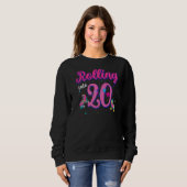 Sweatshirt Roulement Dans 20 Anniversaire Garçon Roller Patin (Devant entier)