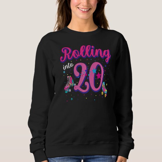 Sweatshirt Roulement Dans 20 Anniversaire Garçon Roller Patin (Devant)