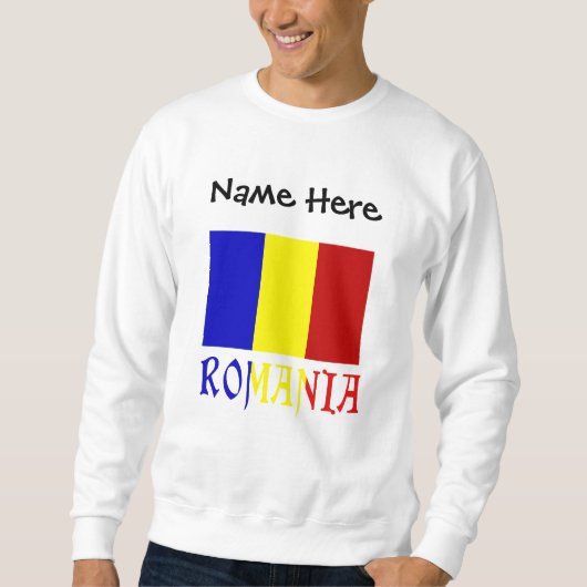 Sweatshirt Roumanie et drapeau roumain personnalisés (Devant)