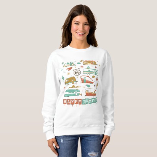 Sweatshirt Route 66 Happy Camper (Devant entier)
