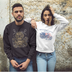 Sweatshirt Route de moto Route 66 Sturgis ou Bust