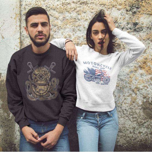 Sweatshirt Route de moto Route 66 Sturgis ou Bust