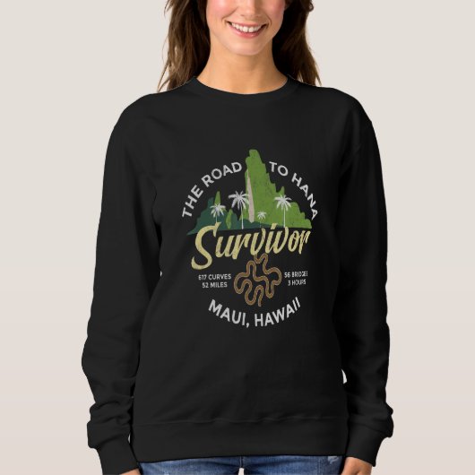 Sweatshirt Route vers Hana Survivor Curvy Palm Maui Hawaii (Devant)