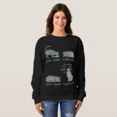 Sweatshirt Routine quotidienne de chat mignon (Devant entier)