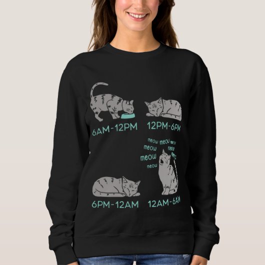 Sweatshirt Routine quotidienne de chat mignon (Devant)
