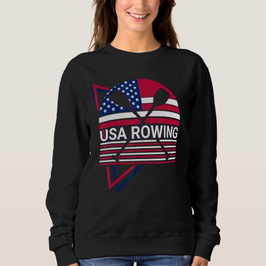 Sweatshirt Rowing Row Boat USA Flag Patriotic Usa Rowing (Devant)