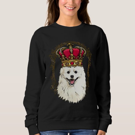 Sweatshirt Royal American Eskimo Spitz King Queen Princess Do (Devant)