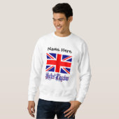 Sweatshirt Royaume-Uni Drapeau noir Personnalisation (Devant entier)