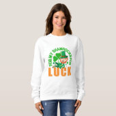 Sweatshirt Rub Mes Shamrocks pour la chance Funny St Patrick' (Devant entier)