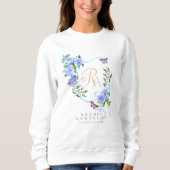 Sweatshirt Ruban Chic Monogramme Rose Bleue (Devant)