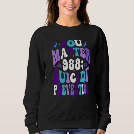 Sweatshirt Ruban de sensibilisation à la prévention du suicid (Devant)