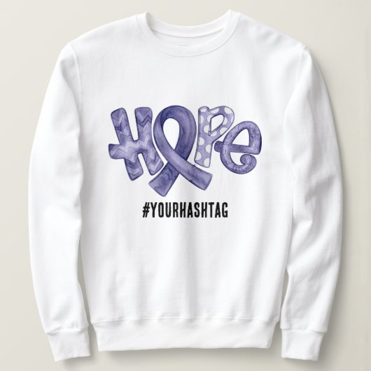 Sweatshirt Ruban de sensibilisation à l'espoir Hashtag person (Design devant)