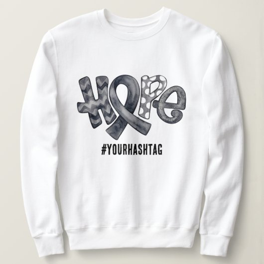Sweatshirt Ruban de sensibilisation à l'espoir Hashtag person (Design devant)
