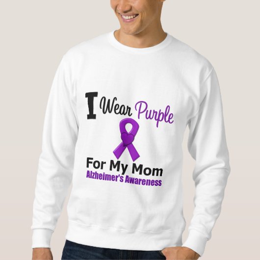 Sweatshirt Ruban pourpre de maladie d'Alzheimer pour ma maman (Devant)