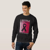 Sweatshirt Ruban rose Bataille Cancer Survivant Soutien Guerr (Devant entier)