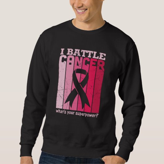 Sweatshirt Ruban rose Bataille Cancer Survivant Soutien Guerr (Devant)