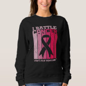 Sweatshirt Ruban rose Bataille Cancer Survivant Soutien Guerr (Devant)