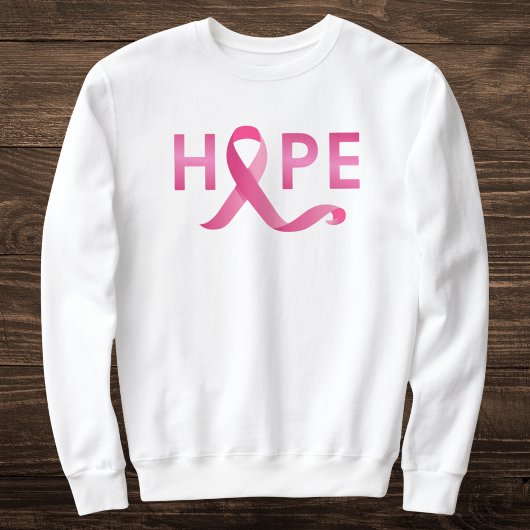 Sweatshirt Ruban rose HOPE Sensibilisation au cancer du sein