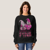 Sweatshirt Rubans Gnomes En Octobre Nous Portons Pink Breast  (Devant entier)