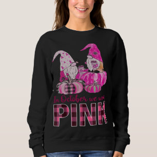 Sweatshirt Rubans Gnomes En Octobre Nous Portons Pink Breast 
