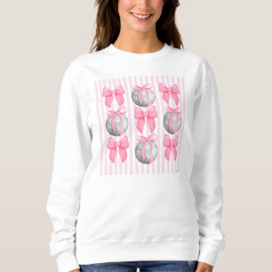 Sweatshirt Rubans Roses et Boules Disco Féminin