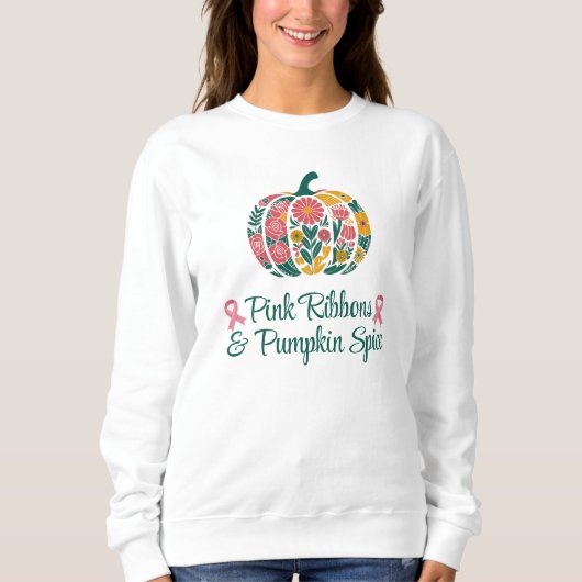 Sweatshirt Rubans roses et épices Citrouilles - Halloween (Devant)