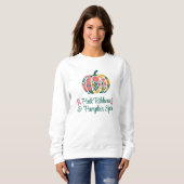 Sweatshirt Rubans roses et épices Citrouilles - Halloween (Devant entier)