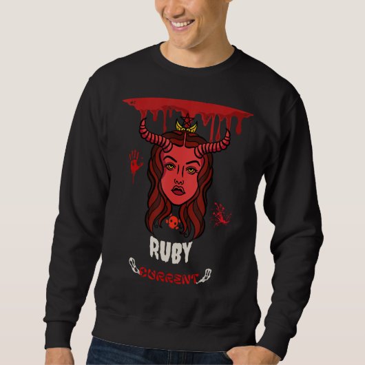 Sweatshirt Ruby Current Retro Halloween sang Démon Dessins P (Devant)