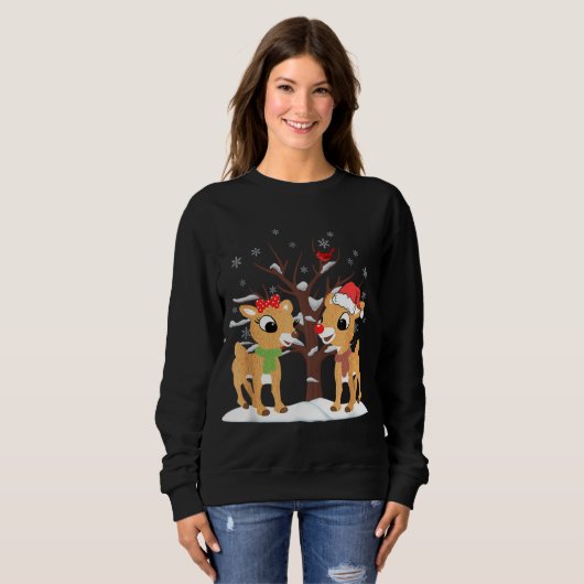 Sweatshirt Rudolph et Clarice Christmas Reindeer (Devant entier)