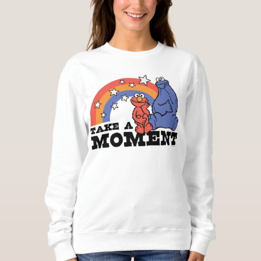 Sweatshirt Rue Sésame | Elmo & Cookie Take a Moment (Devant)