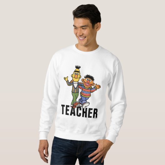 Sweatshirt Rue Sésame | Enseignant Bert & Ernie (Devant entier)